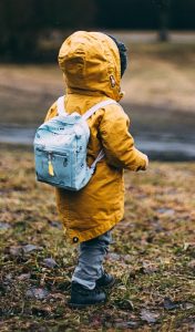 little one with his/her own backpack